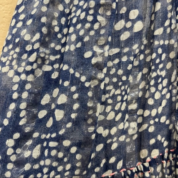 Lovestitch Cottagecore Prairie Love Maxi Ruffle Blue Sliver Shiny Dress Sz S EUC - Picture 4 of 10